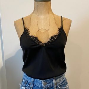 H&M satin lace trim cami